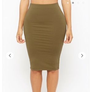 Olive Pencil Skirt